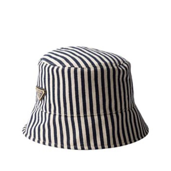 Prada Navy and White Striped Kids Hat - Picture 1 of 8